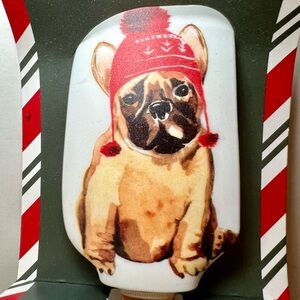Christmas French Bulldog In Winter Hat Silicone Spatula +  Star Cookie Cutter